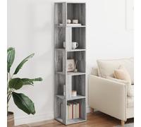 Gecheer Bibliothèque, armoire, buffet, vitrine, meuble de salon, meuble d'angle en contreplaqué gris Sonoma 33 x 33 x 164,5 cm