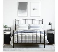 Gecheer Boite de Rangement Plastique,Rangement Chambre Cabinet de Chevet avec tiroir 2 pcs Chêne Noir 30 x 60 x 60 cm