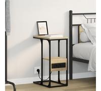 Gecheer Boite de Rangement Plastique,Rangement Chambre Table de Chevet avec tiroir Chêne Sonoma 41.5 x 26 x 60.5 cm