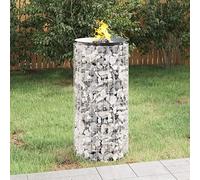 Gecheer Brasero extérieur Ø50 cm Hauteur : 100 cm Foyer de jardin Foyer de jardin Foyer Fire Bowl Noir Brasero gabion pour jardin, terrasse, camping, fête, gabion en pierre décoration extérieure