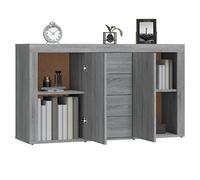 Gecheer Buffet Bois d’ingénierie, Meuble de Rangement avec 2 Portes et 4 Tiroirs, Commode avec Étagères Armoire Latérale pour Cuisine, Salon, Chambre 120 x 36 x 69 cm