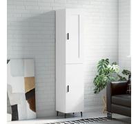 Gecheer Buffet colonne de salle de bain, vitrine, armoire, buffet, bibliothèque, 1 porte, ustensile de cuisine, bibliothèque de salon, meuble de salon en bois blanc 34,5 x 34 x 180 cm