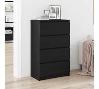 Gecheer Buffet en chêne noir 60 x 35 x 98,5 cm en bois d'ingénierie, buffet auxiliaire, buffet pour salon, buffet, entrée, meuble vitrine, bibliothèque, ustensiles de cuisine