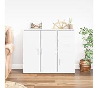 Gecheer Buffet en contreplaqué blanc 91 x 29,5 x 75 cm