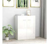 Gecheer Buffet en contreplaqué blanc brillant 60 x 30 x 75 cm