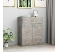 Gecheer Buffet en contreplaqué gris béton 60 x 30 x 75 cm