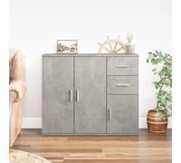Gecheer Buffet en contreplaqué gris béton 91 x 29,5 x 75 cm