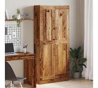 Gecheer Buffet Haut Vieux Bois 82,5x30,5x185 cm Bois d'ingénierie, Étagère à Livres avec Compartiment de Rangement, Armoire à Livres Bibliothèque pour Salon, Chambre, Maison et Bureau