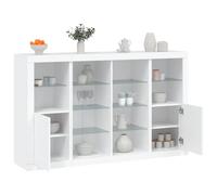 Gecheer Buffet pour salon, buffet, entrée, accent couloir, hall d'entrée, vestibule, buffet avec lumières LED 3 pièces en bois d'ingénierie blanc, Y6#