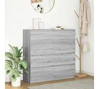 Gecheer Buffet Sonoma Gris 100x35x99 cm Bois d'ingénierie, Meuble de Rangement avec Compartiment, Commode avec Étagères Armoire Latérale de Cuisine pour Salon, Chambre, Salle à Manger