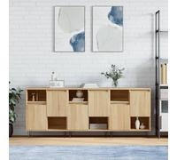 Gecheer Buffets 3 pièces chêne Sonoma en bois multicouche, P3190152