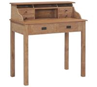 Gecheer Bureau en bois massif de teck 90 x 50 x 100 cm