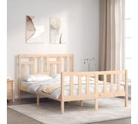 Gecheer Cadre de Lit sans Matelas 140x190 cm Bois de pin Massif, Cadre de Lit à Plateforme avec Lattes Convient pour Matelas de 140 x 190 cm pour Chambre Adultes Type B-G
