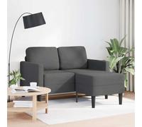 Gecheer Canapé 2 places avec méridienne en forme de L Gris foncé 125 cm