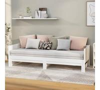 Gecheer Canapé-lit amovible, convertible en lit simple, divan, lit double en bois, structure de canapé, lit, design moderne, 2 x (90 x 190 cm), blanc