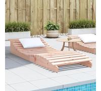 Gecheer Chaise Longue 205x80x31,5 cm Bois Massif de Douglas, Bain de Soleil inclinable de Jardin Exterieur, Lit de Jardin Transat de Plage Relax pour Camping Balcon Piscine