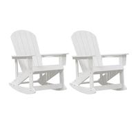 Gecheer Chaises Berçantes Adirondack 2 pcs Blanc 73,5 x 92 x 90 cm HDPE