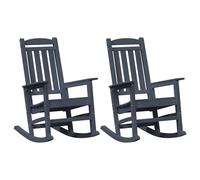 Gecheer Chaises Berçantes de Jardin 2 pcs Bleu Marine 70x92x107,5 cm HDPE