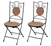 Gecheer Chaises de jardin bistrot pliantes en céramique terre cuite, meubles terrasse patio extérieur, type 1