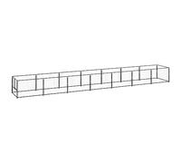 Gecheer Chenil Noir 7 m² Acier, Parc pour Chien en Métal Enclos Clôture Chien Exterieur Cage d'exercice pour Lapins, rongeurs, Petits Animaux