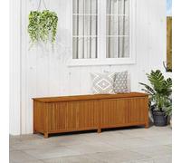 Gecheer Coffre de Jardin en Bois d'Acacia Massif avec Doublure Imperméable - Grand Espace de Rangement et 2 Vérins à Gaz