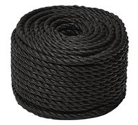 Gecheer Corde de Travail Noir 10 mm 50 m Polypropylène pour Utilisation Générale Autour de Maison, Jardin et l'atelier