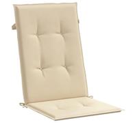 Gecheer Coussin chaise de jardin dossier haut 4 unités Tissu beige 120 x 50 x 3 cm