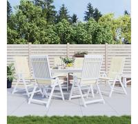 Gecheer Coussin chaise de jardin dossier haut 6 unités Tissu crème 120 x 50 x 3 cm