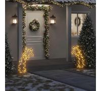 Gecheer Décoration lumineuse de Noël en forme de météore avec 115 LED blanc chaud 8 modes d'éclairage étanche IP44 alimentation USB et piquets de terre inclus pour une installation facile et une utili