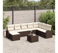 Gecheer Ensemble de canapé de jardin 8 pièces avec coussins gris en polyrotin