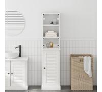 Gecheer Ensemble de meubles de salle de bain 2 pièces marron et blanc 37 x 34 x 150 cm