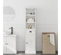 Gecheer Ensemble de meubles de salle de bain 2 pièces marron et blanc 37 x 34 x 150 cm