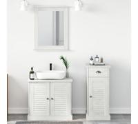 Gecheer Ensemble de meubles de salle de bain avec tiroir 3 pièces marron 37 x 34 x 80 cm
