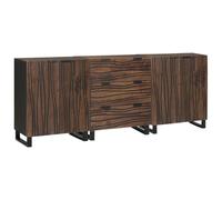 Gecheer Ensemble de meubles de salle de bain avec tiroir avec étagère et rangement avec porte 3 pièces Marron Grand format
