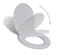 Gecheer etagere douche,miroir salle de bain Abattant WC à fermeture en douceur Blanc Ovale