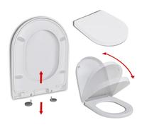 Gecheer etagere douche,miroir salle de bain Abattant WC à fermeture en douceur Libération rapide Carré