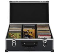 Gecheer Étui de CD en Bois et Aluminium - Résistant, Verrouillable, 43 x 29,5 x 18,5 cm, 2 Clés Incluses