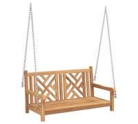 Gecheer Housses pour mobilier de Jardin，Housse Salon de Jardin Banc Balançoire Marron 114 x 60 x 64 cm Bois de Teck Massif