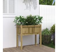 Gecheer Jardinière avec Pieds 70x31x70 cm Bois de pin imprégné, Bac de Plantation pour Cultiver Fleurs Herbes Plantes, Lit Surélevé Potager pour Terrasse Balcon Extérieur