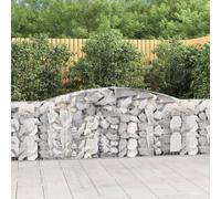 Gecheer Jardinière en maille métallique murale gabion en forme d'arche en fer 2 unités 400 x 30 x 100/120 cm 3#, gabion métallique pour pierres cage panier en pierre, mur fil digue jardin