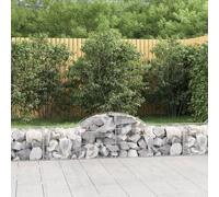 Gecheer Jardinière en maille métallique murale gabion forme arche fer 2 unités 200 x 50 x 40/60 cm 3#, gabion métallique pour pierres, panier en métal, panier en pierre, mur en fil de fer