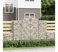 Gecheer Jardinière extérieure, gabion en pierre, jardinière de gabions, gabions en pierre, panier muraux, 3 unités 200 x 50 x 140/160 cm, gabions décoratifs, forme d'arc fer