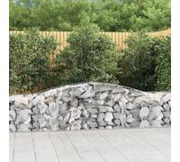 Gecheer Jardinière extérieure, gabion en pierre, jardinière de gabions, gabions en pierres panier murs 5 unités 400 x 50 x 60/80 cm, gabions décoratifs, forme d'arc fer
