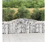 Gecheer Jardinière extérieure, gabion en pierre, jardinière de gabions, gabions en pierres panier murs 3 unités 400 x 30 x 100/120 cm, gabion décoratif, forme d'arc fer