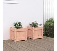 Gecheer Jardinières Lot de 2 Bois Massif Douglas, Bac de Plantation pour Cultiver Fleurs Herbes Plantes, Lit Surélevé de Jardin Potager pour Terrasse, Balcon, Extérieur Type A