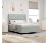 Gecheer Lit à Ressort avec Matelas et lumière LED Gris Clair 160x200 cm Velours