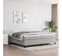 Gecheer Lit Box Spring avec matelas Structure Lit Cadre de Lit Sommier Mobilier Maison Chambre Intérieur Élégant Pratique Moderne Tissu Gris Clair 4# 200 x 200 cm