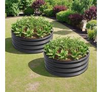 Gecheer Lit de Jardin surélevé en Acier galvanisé - Cultivez des légumes et des Fleurs avec facilité