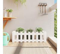 Gecheer Lit Surélevé de Jardin Design de Clôture 100x30x30cm pin Massif, Bac de Plantation pour Cultiver Fleurs Herbes Plantes, Jardinière Potager pour Terrasse Balcon Extérieur Type B