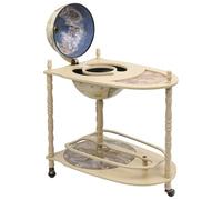 Gecheer Meuble bar sur pied Boule du monde bois eucalyptus vert